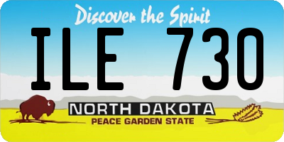 ND license plate ILE730