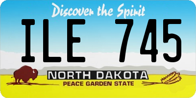 ND license plate ILE745
