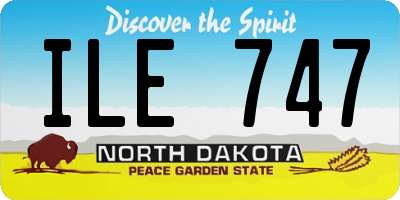 ND license plate ILE747