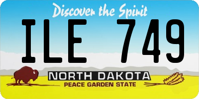 ND license plate ILE749