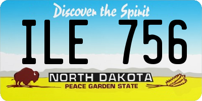 ND license plate ILE756