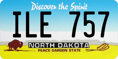 ND license plate ILE757
