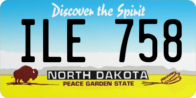 ND license plate ILE758