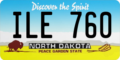 ND license plate ILE760