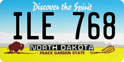 ND license plate ILE768
