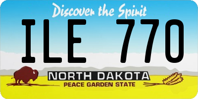 ND license plate ILE770