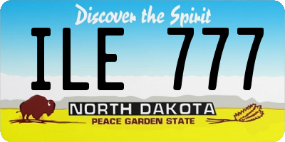 ND license plate ILE777