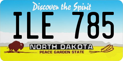 ND license plate ILE785