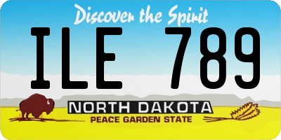 ND license plate ILE789