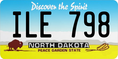 ND license plate ILE798