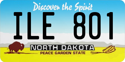 ND license plate ILE801