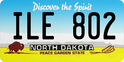 ND license plate ILE802