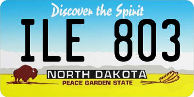 ND license plate ILE803