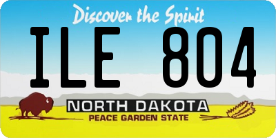 ND license plate ILE804