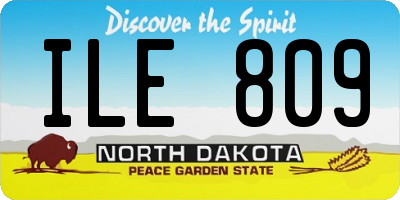 ND license plate ILE809