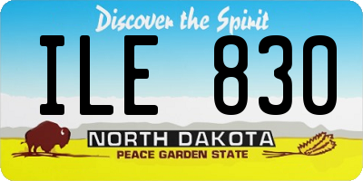 ND license plate ILE830