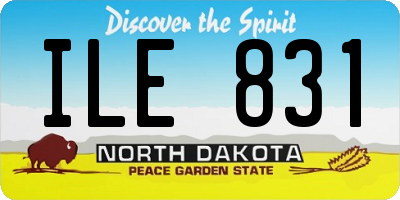ND license plate ILE831