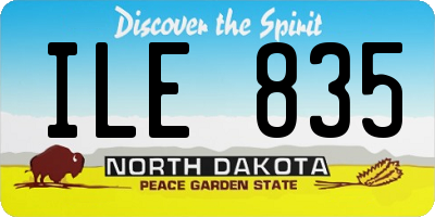 ND license plate ILE835