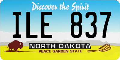 ND license plate ILE837