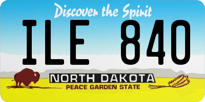 ND license plate ILE840