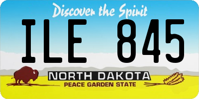 ND license plate ILE845