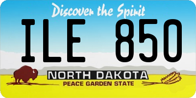 ND license plate ILE850