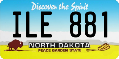 ND license plate ILE881