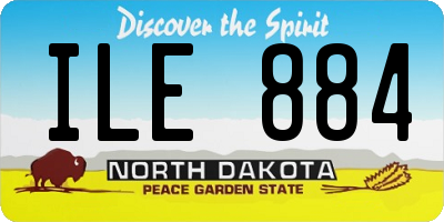 ND license plate ILE884
