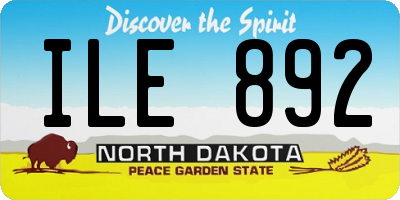 ND license plate ILE892