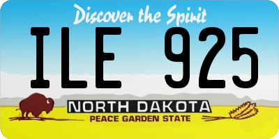 ND license plate ILE925