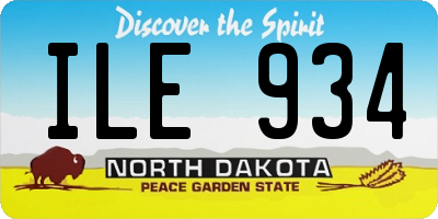 ND license plate ILE934