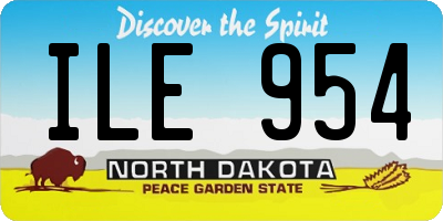 ND license plate ILE954