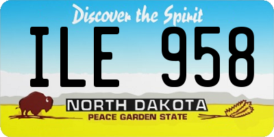 ND license plate ILE958