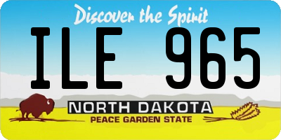 ND license plate ILE965