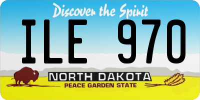 ND license plate ILE970