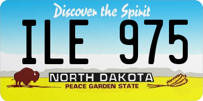 ND license plate ILE975