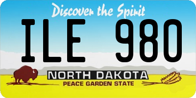 ND license plate ILE980