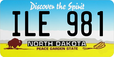 ND license plate ILE981