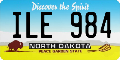 ND license plate ILE984