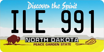 ND license plate ILE991