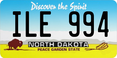 ND license plate ILE994