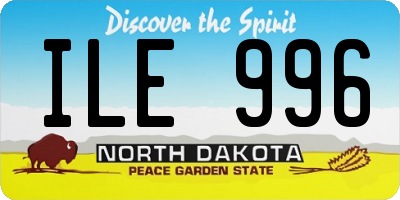 ND license plate ILE996