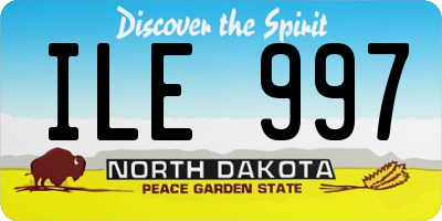 ND license plate ILE997