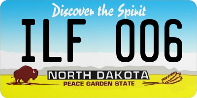 ND license plate ILF006