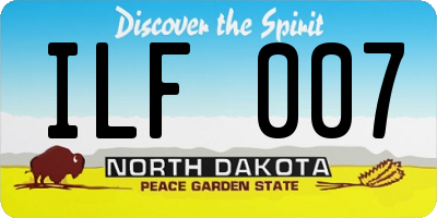 ND license plate ILF007