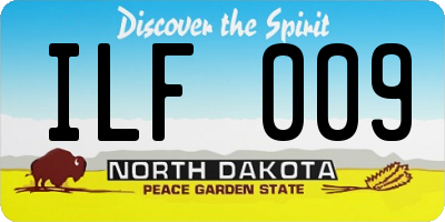 ND license plate ILF009