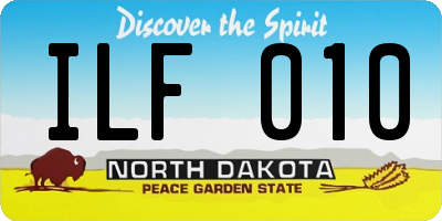 ND license plate ILF010