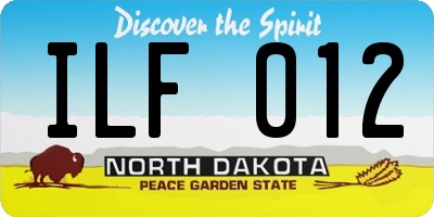 ND license plate ILF012
