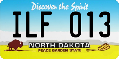 ND license plate ILF013