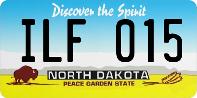 ND license plate ILF015
